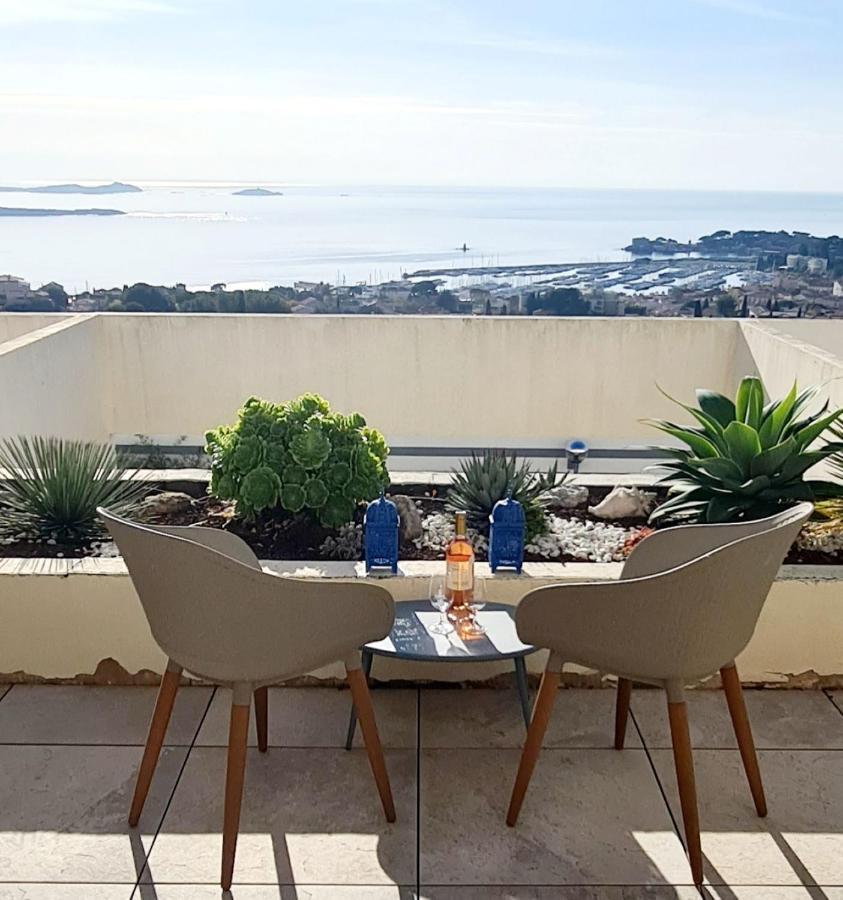 Vue Mer Panoramique - Grande Terrasse Et Piscine 방돌 외부 사진