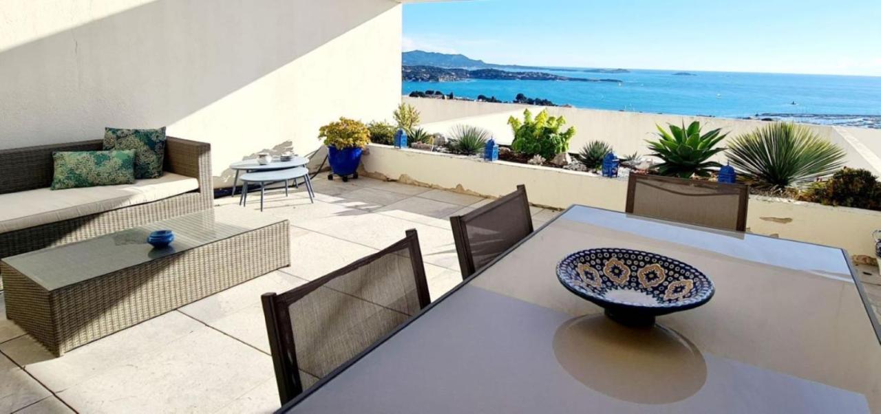 Vue Mer Panoramique - Grande Terrasse Et Piscine 방돌 외부 사진